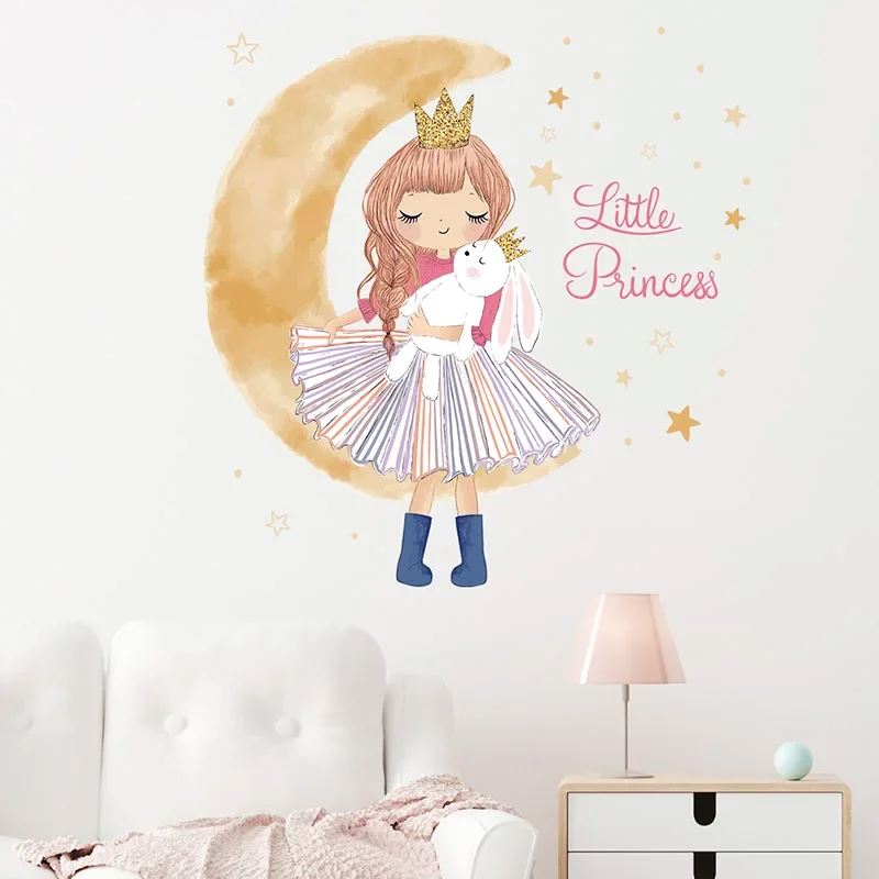 Décoration Murale - PrincesseSticker™ - Lune Beige - Baby lovy