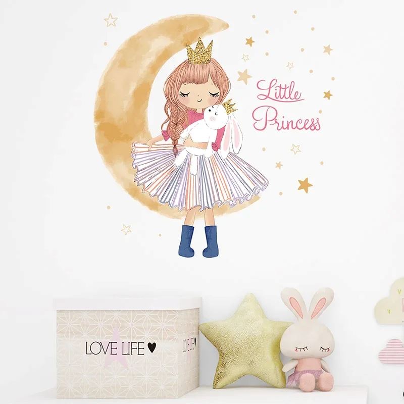 Décoration Murale - PrincesseSticker™ - Lune Beige - Baby lovy