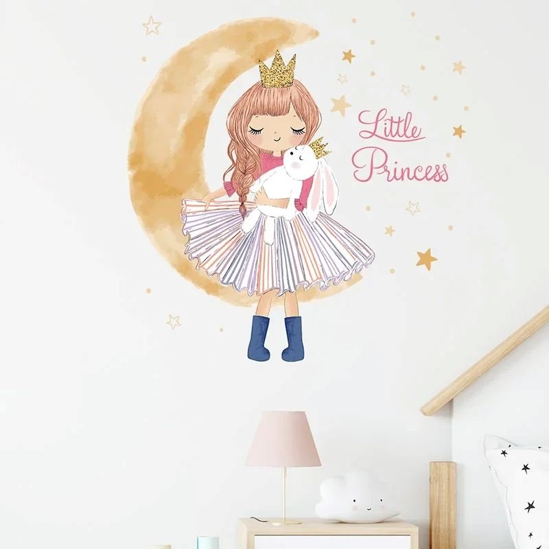 Décoration Murale - PrincesseSticker™ - Lune Beige - Baby lovy