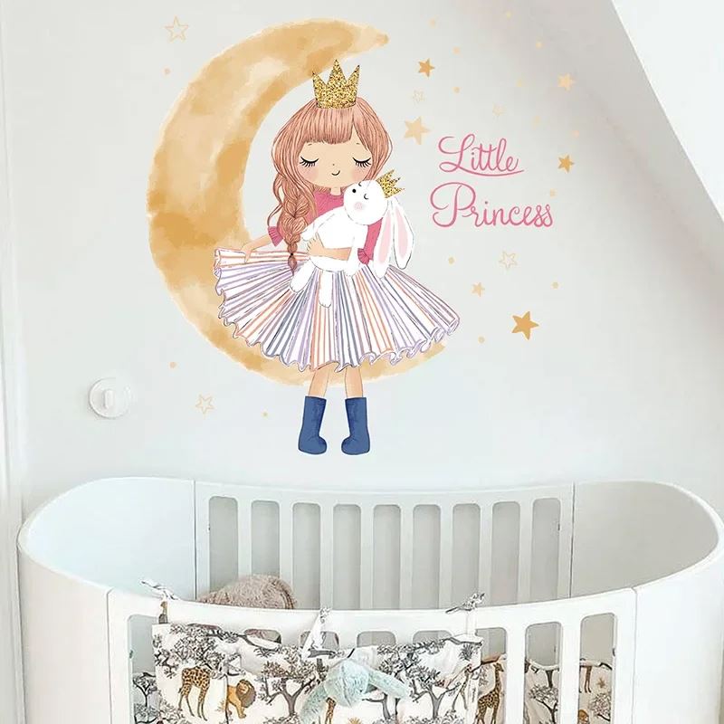 Décoration Murale - PrincesseSticker™ - Lune Beige - Baby lovy