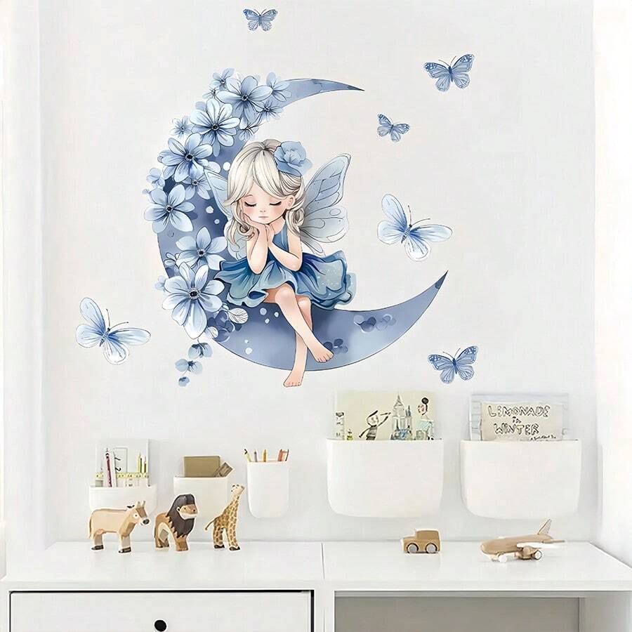 Décoration Murale - PrincesseSticker™ - Lune Bleue - Baby lovy