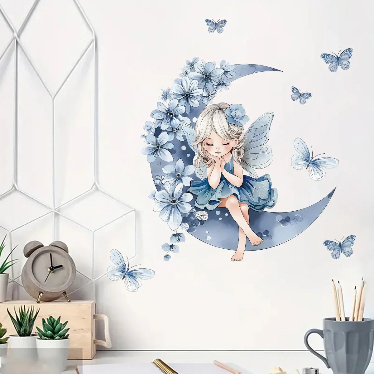 Décoration Murale - PrincesseSticker™ - Lune Bleue - Baby lovy