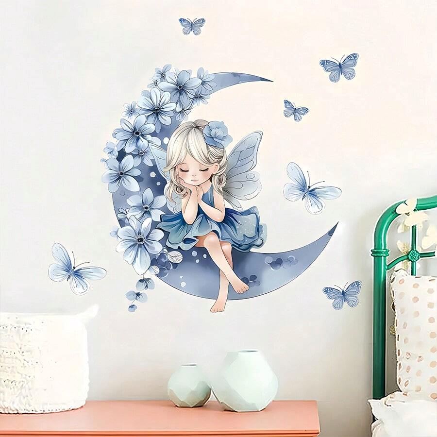 Décoration Murale - PrincesseSticker™ - Lune Bleue - Baby lovy