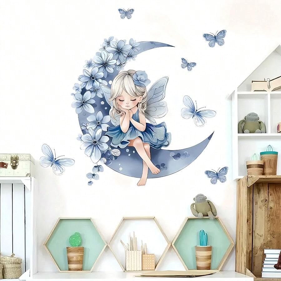 Décoration Murale - PrincesseSticker™ - Lune Bleue - Baby lovy