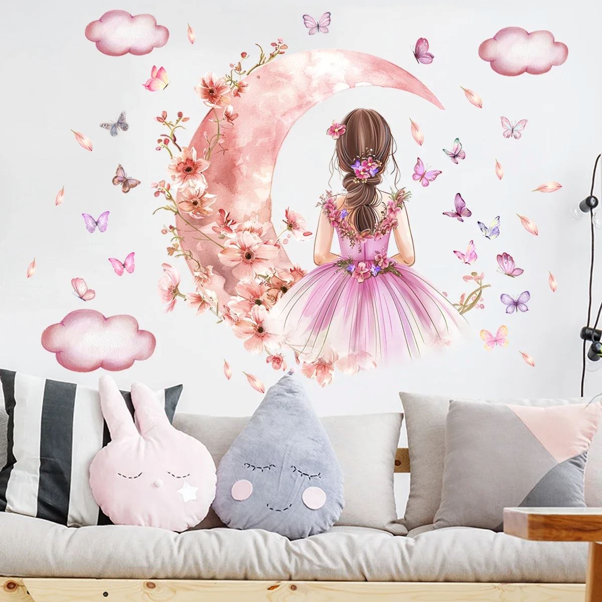 Décoration Murale - PrincesseSticker™ - Lune Rose - Baby lovy