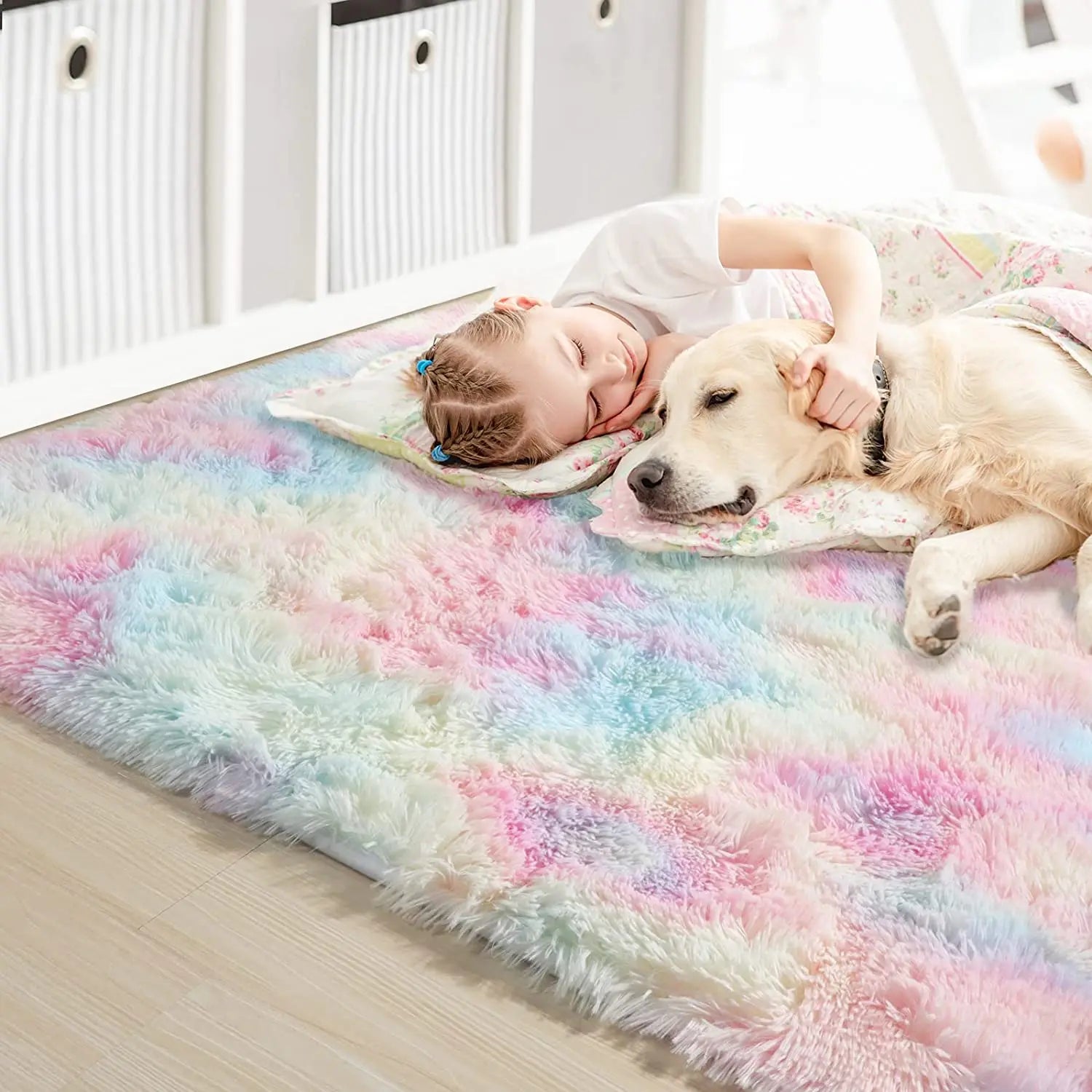 Tapis en Fourrure - HairyRugs™ - Arc - en - ciel - Baby lovy